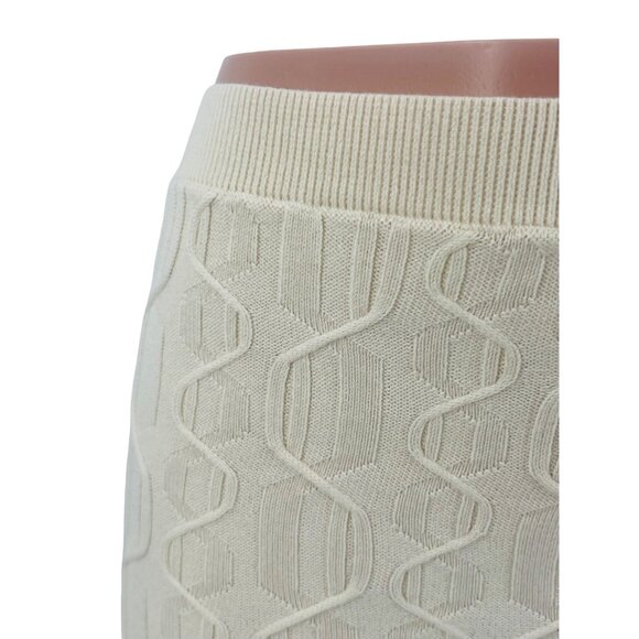 NWT Free People Ivory Cable Knit Mini Skirt L | Soft Grunge Boho Coastal Cowgirl - Picture 3 of 11